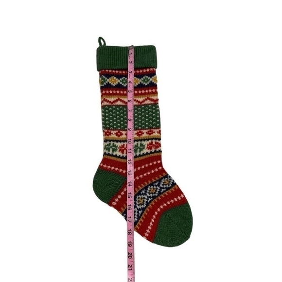 Fair Isle Wool Christmas Holiday Stockings - Set Of 2 - Picture 4 of 6